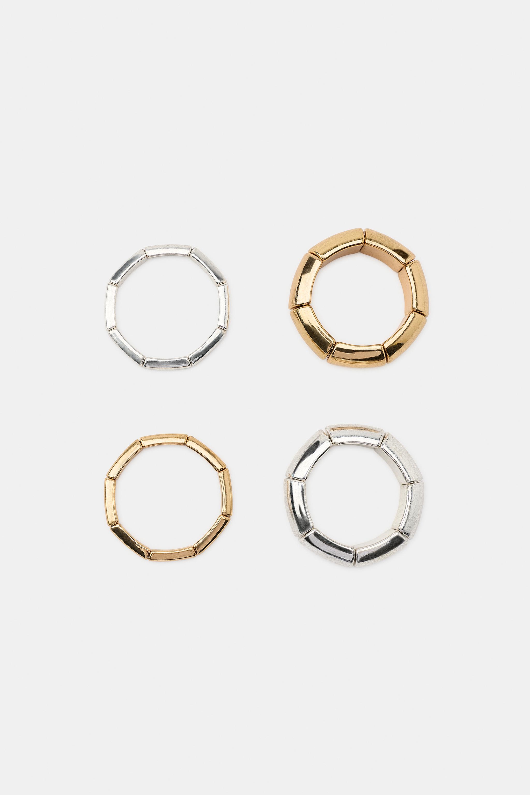 LOT DE 4 BRACELETS ÉLASTIQUES COMBINÉS